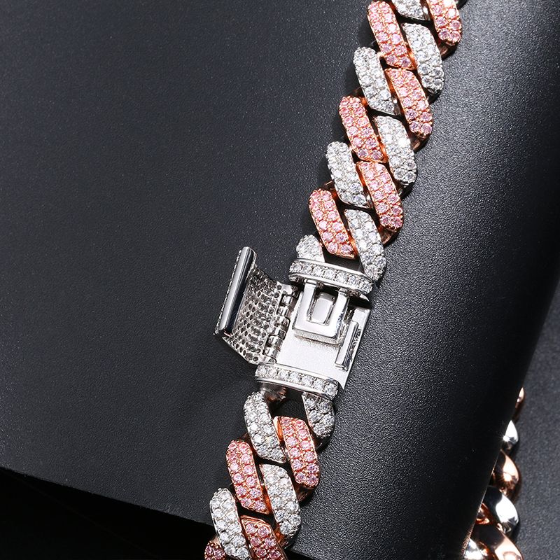 New Arrival Luxury Hips Hops 13mm Iced Out Bling Bling Rainbow CZ Cuban Chain Necklace Hip hop for Men Jewelry Factory Price