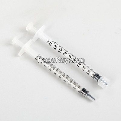 CE approved medical 1ml plastic luer lock slip disposable syringes with needle