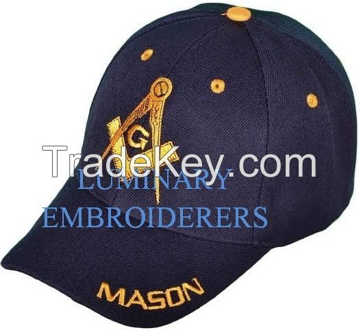 Masonic Caps, Cheap Masonic Caps, Embroidered logo caps, custom logo caps