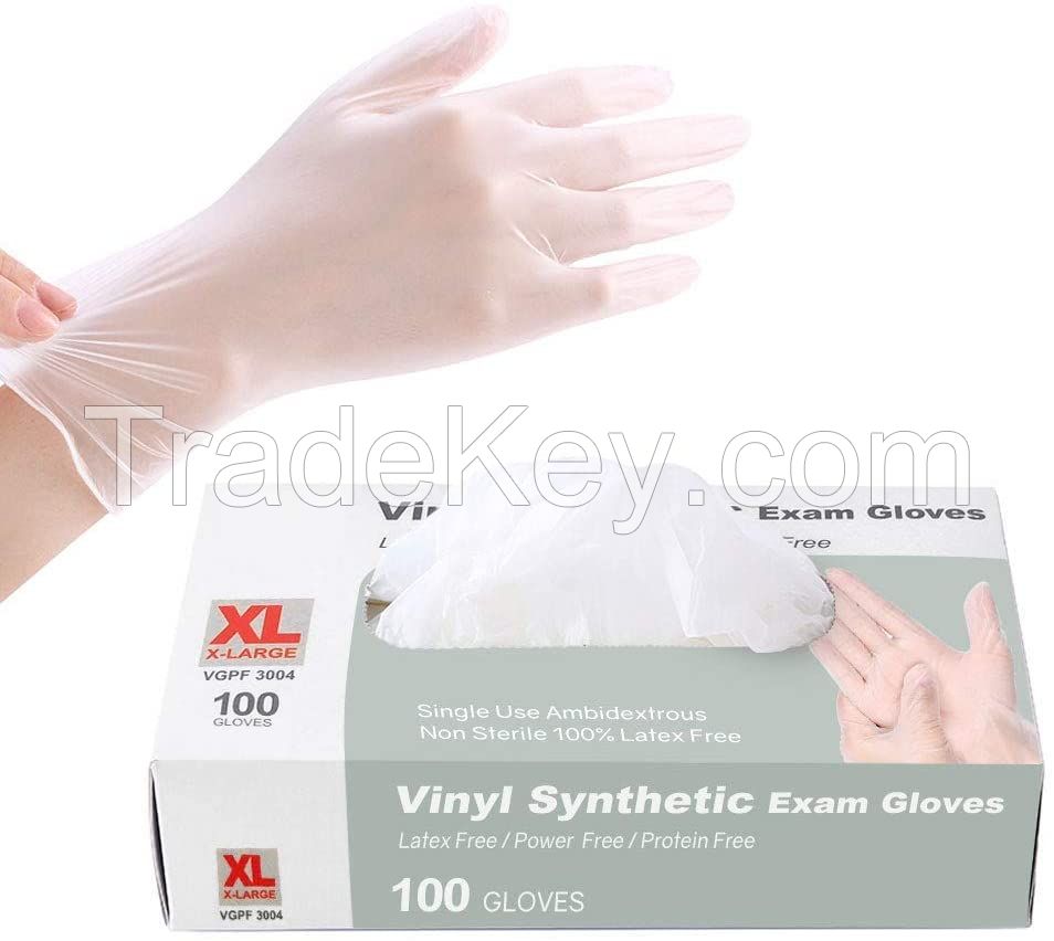 Disposable Gloves, Squish Clear Vinyl Gloves Latex Free Powder-Free Glove