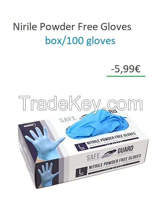 RS PRO Blue Nitrile Gloves size 8.5 - L Powder-Free x 100