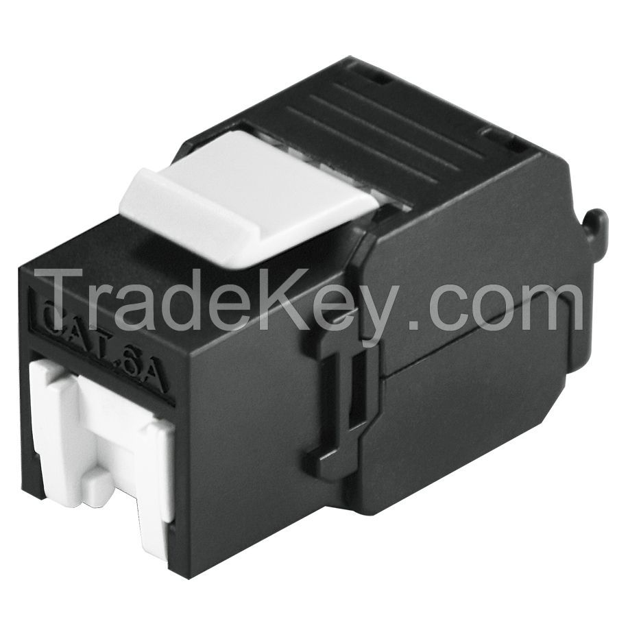 Cat6A Unshielded 500Mhz Tool-Free Style Keystone Jack With Shutter