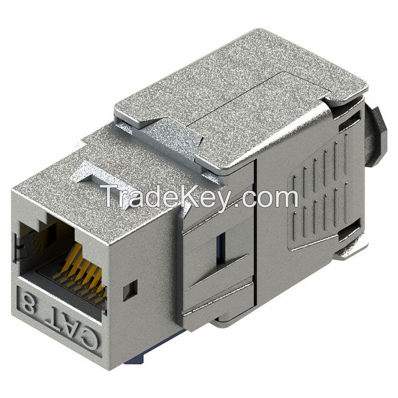 Cat.8 STP Tool-Free Network Keystone Jack