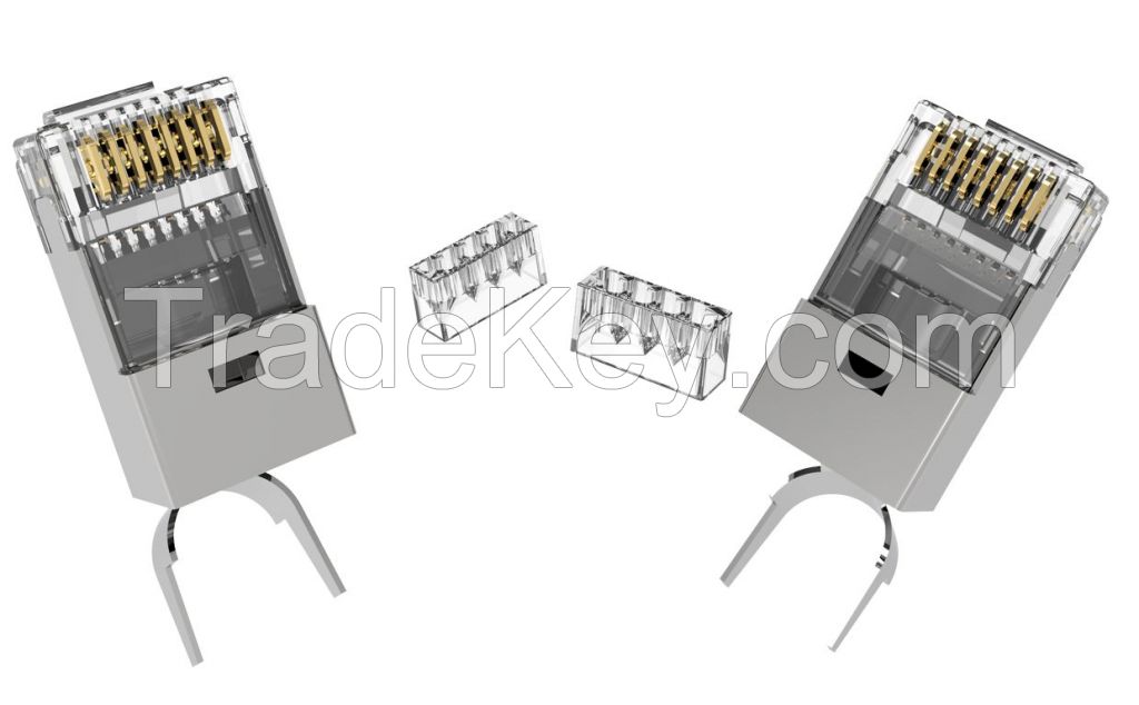 Cat6A RJ45 STP Connector For Solid Cable