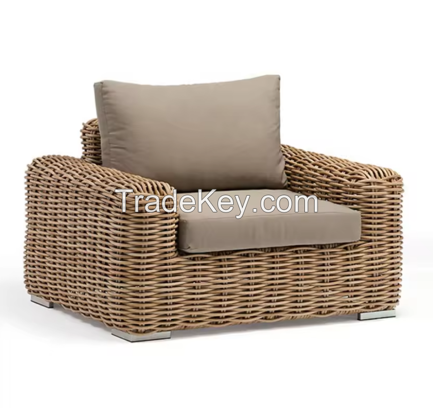 good quality best sale traditional modern luxury outdoor Furniture Set for hotel villa Garden wicker rattan sofa set