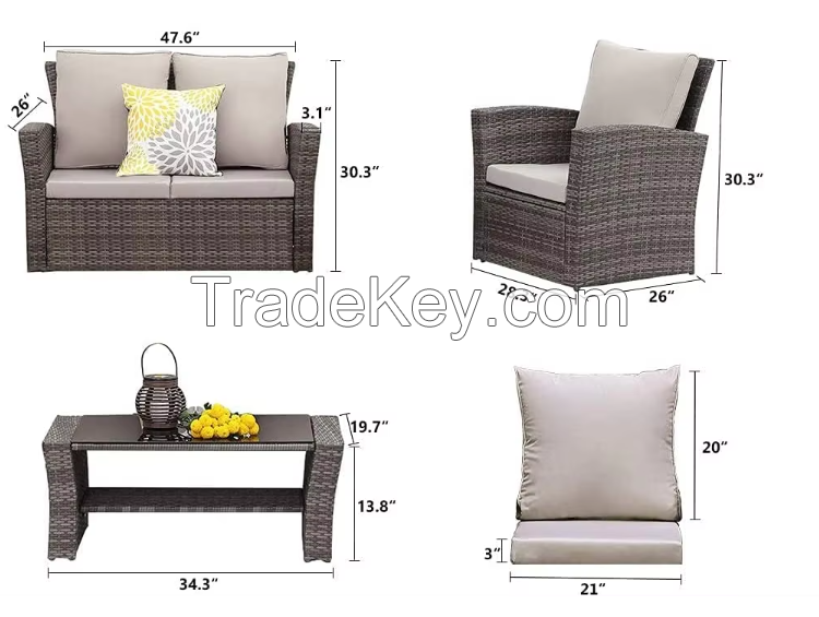 Best Seller Outdoor Wicker Sofa Set for Patio Hotel Garden Beach Park for Outdoor Furniture