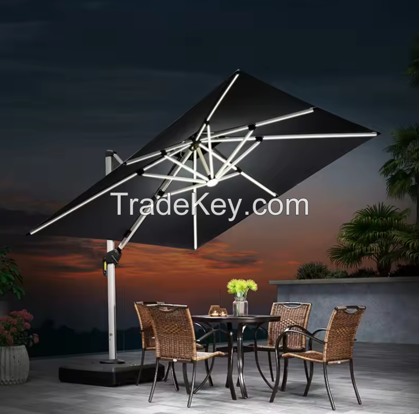 New Style Aluminum Furniture Factory Direct Prices Custom Size Aluminum Parasol Sunshade Umbrella Outdoor