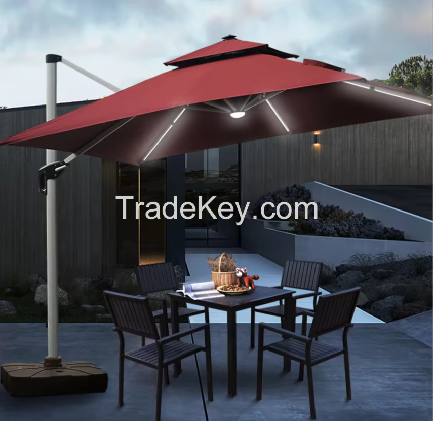 New Style Aluminum Furniture Factory Direct Prices Custom Size Aluminum Parasol Sunshade Umbrella Outdoor