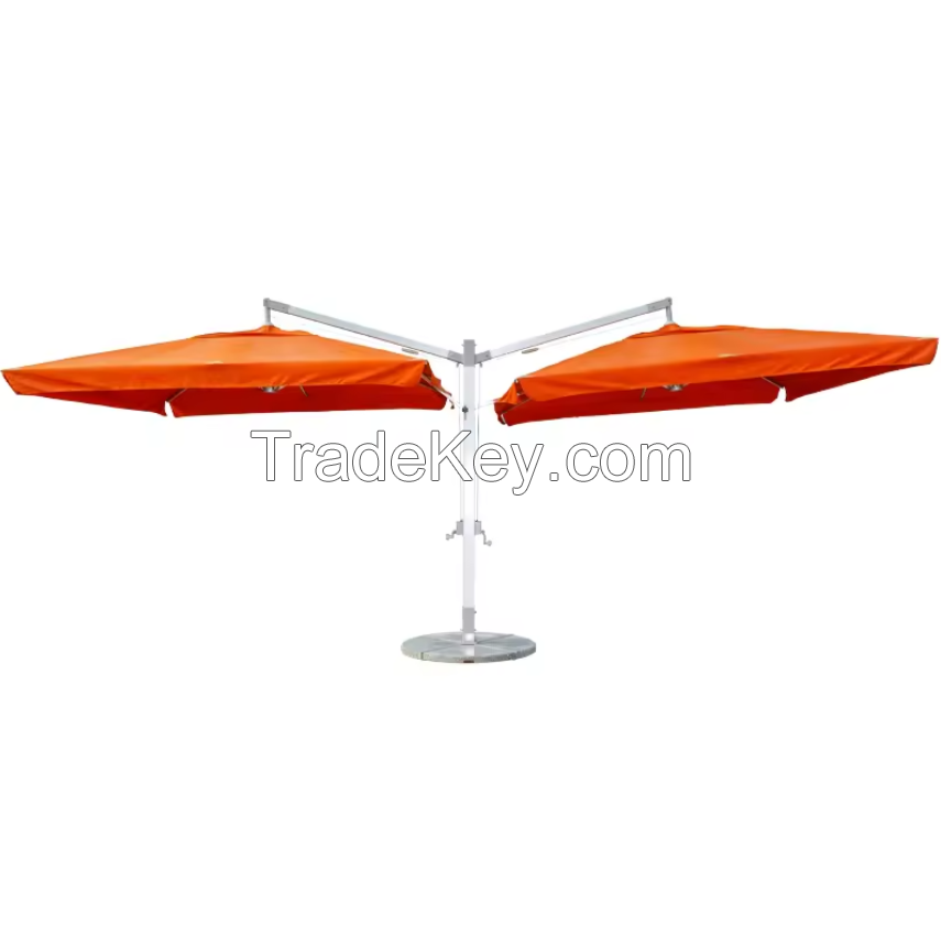 Large sunshade outdoor double canopy two top aluminum patio umbrella beach strong double umbrella market/shop parasol