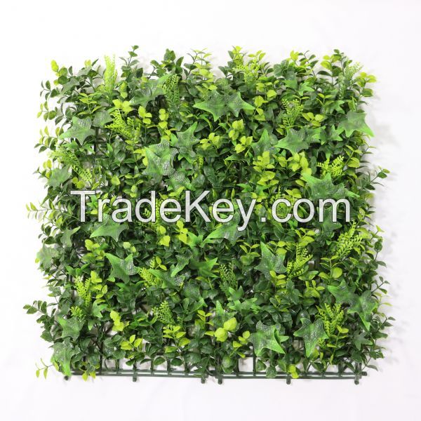 Artificial green foliage plants decoration wall panel backdrop vertical garden indoor plastic customize