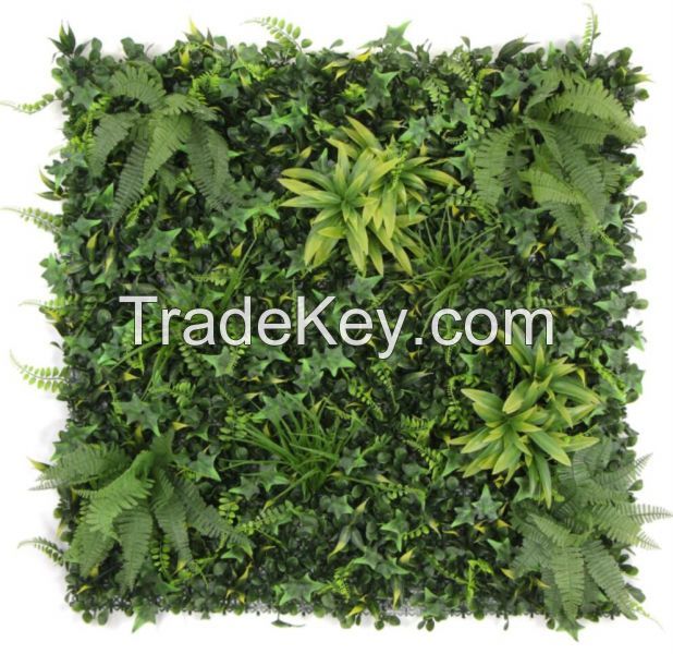 Hot sale 3d artificial vertical green grass wall green plant wall panel for store decoration