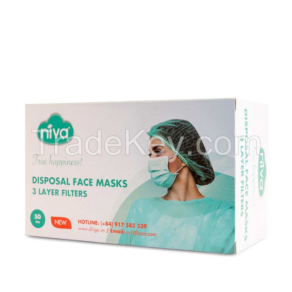 NIVA MEDICAL FACE MASK 3 LAYERS Made in Vietnam