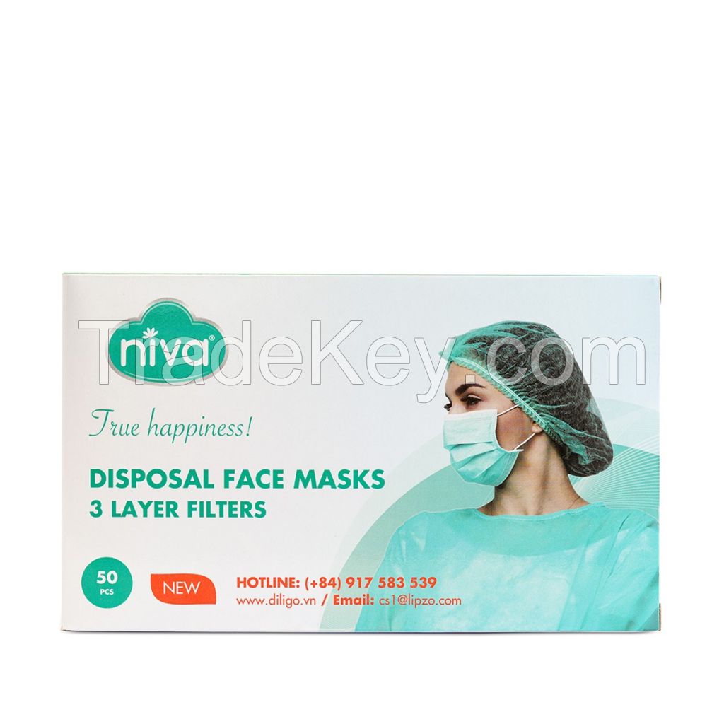 Niva Face mask - Disposable 3-ply -SMS - Made in Vietnam