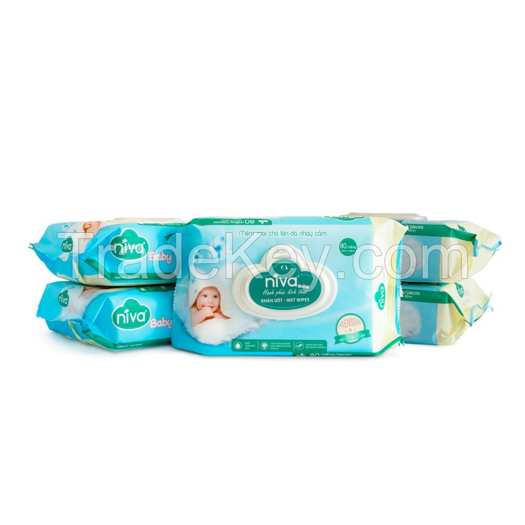Niva Wet Wipes 80 Sheets - Made in Vietnam