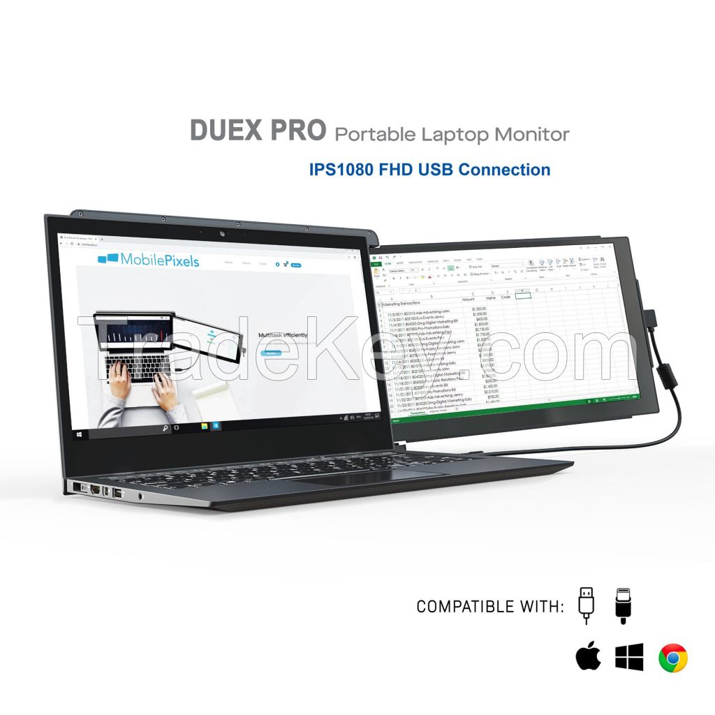 DUEX Pro Portable Monitors : The on-the-go dual screen laptop monitor.   