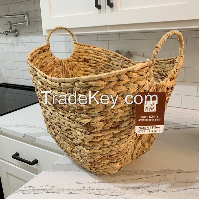 High Quality Selling Water Hyacinth Round Natural Baskets 