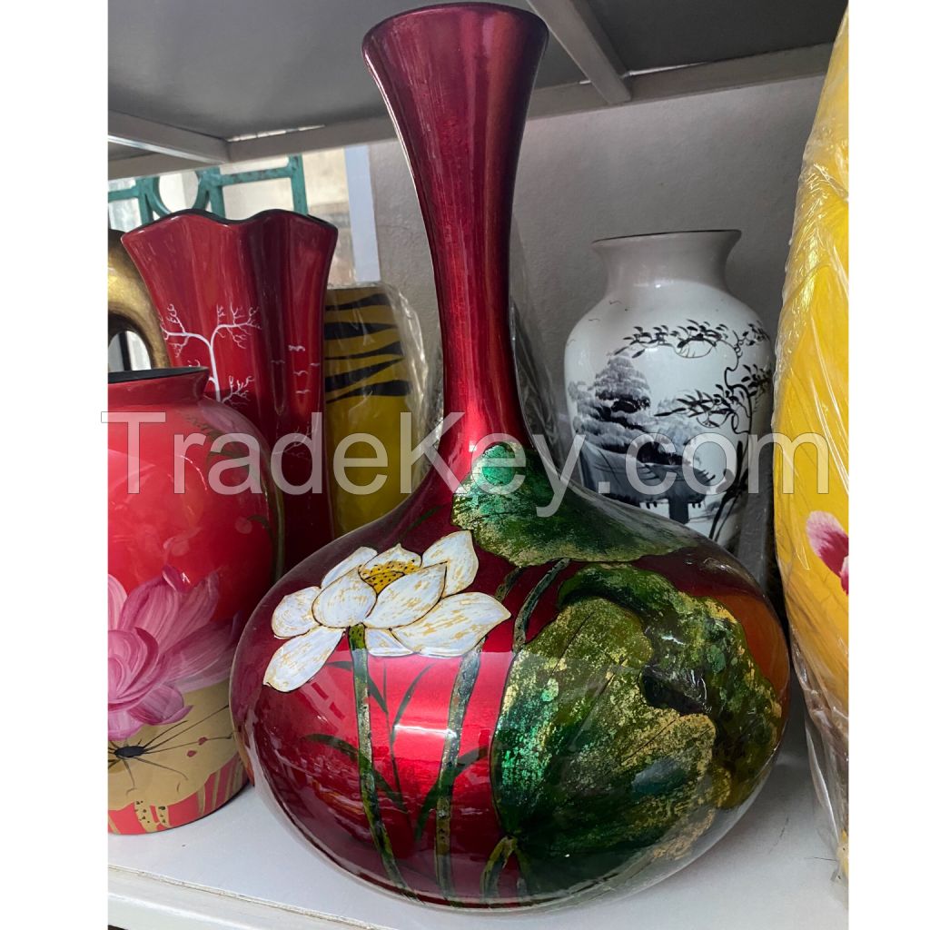 Eco-friendly Lacquer Spun Bamboo Vase Decorating Vase For Wholesale Made In Vietnam