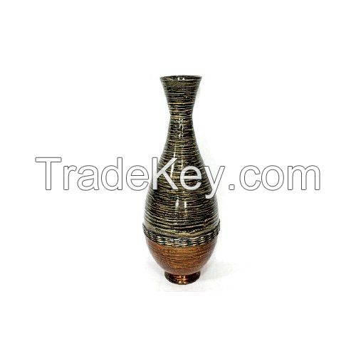 Eco-friendly Lacquer Spun Bamboo Vase Decorating Vase For Wholesale Made In Vietnam