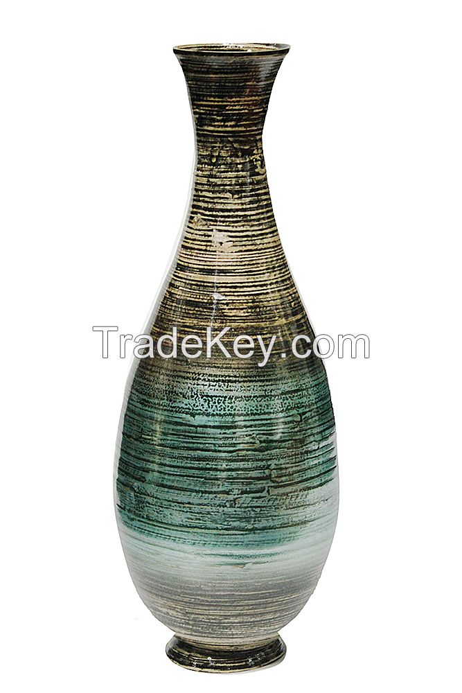 Eco-friendly Lacquer Spun Bamboo Vase Decorating Vase For Wholesale Made In Vietnam