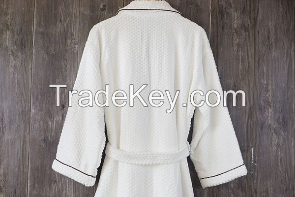 China Supplier 100% Cotton Jacquard Weave Terry Bathrobe