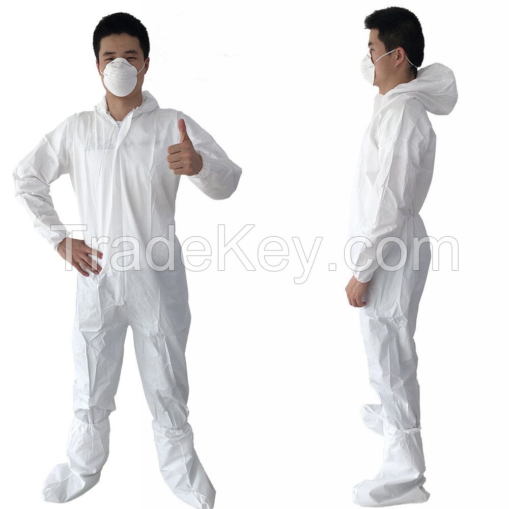 Wholesale overall suit Chemical hazard protection coverall HazMat Suits protection hazmat suit