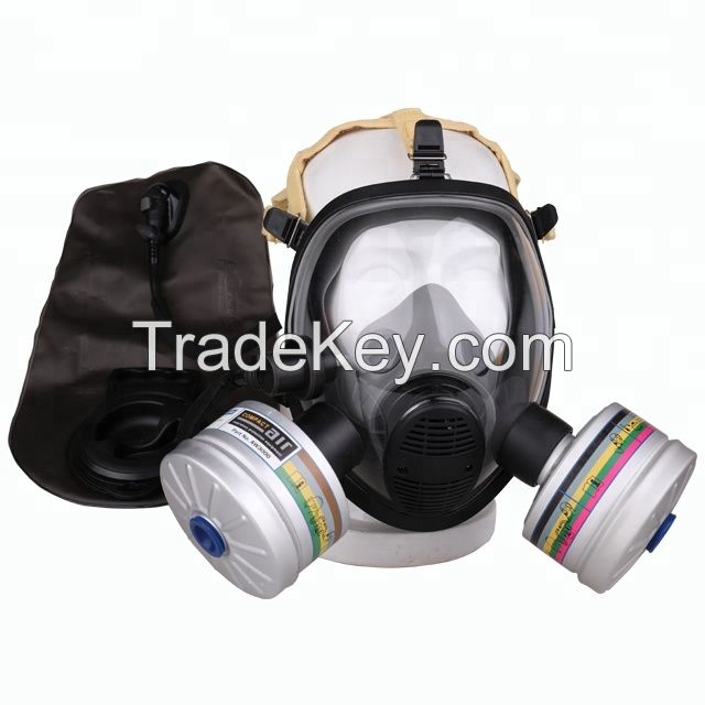 EN136 Standard Chemical Full Face Military Gas Mask with Single Activated Carbon Filter 