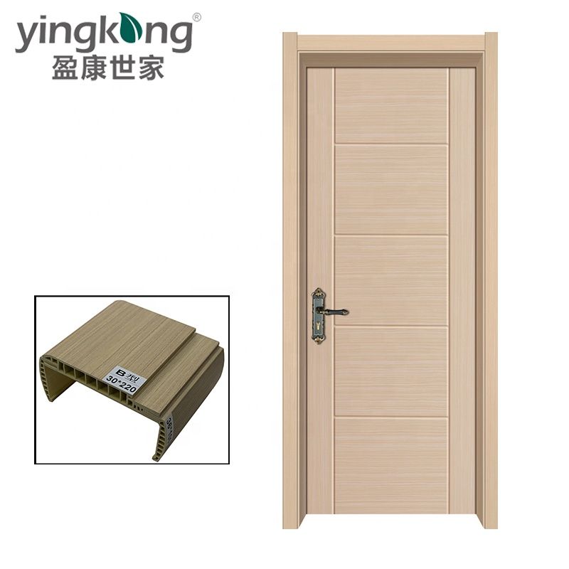 100% waterproof 2mm-5mm pvc laminated full wpc hollow swing wpc pure door