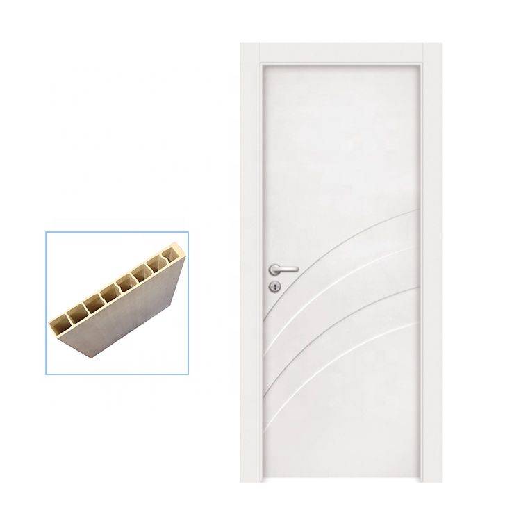 100% waterproof painting full WPC modern bathroom doors with WPC door frame