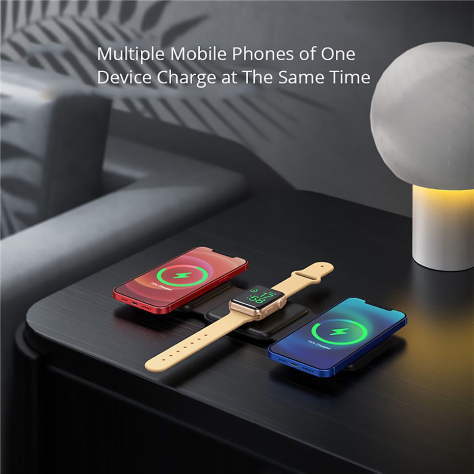 Foldable Magnetic 3 in 1 Wireless Charger