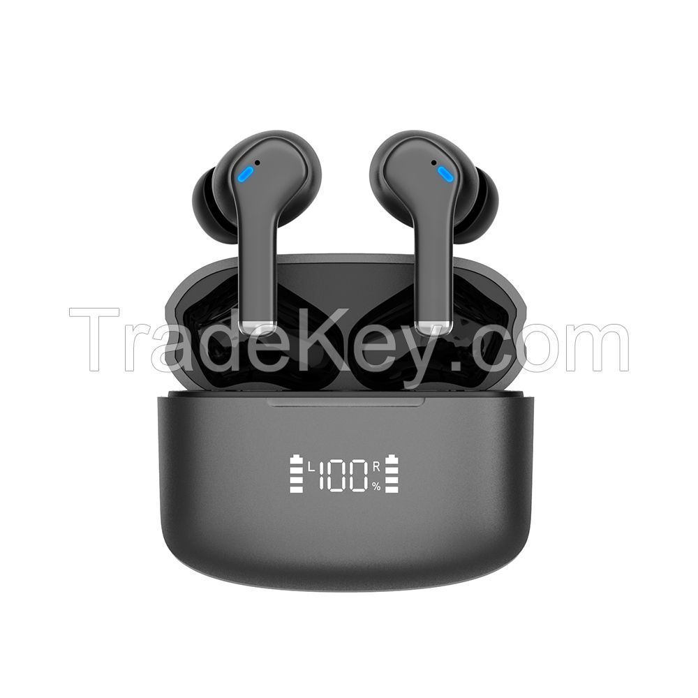 Anc + Enc Low Latency Ipx5 Water Proof Bluetooth 5.1 Wireless Earphone Digital Power Display