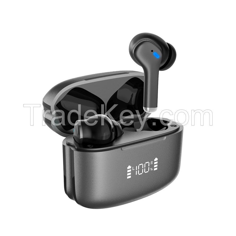 Anc + Enc Low Latency Ipx5 Water Proof Bluetooth 5.1 Wireless Earphone Digital Power Display