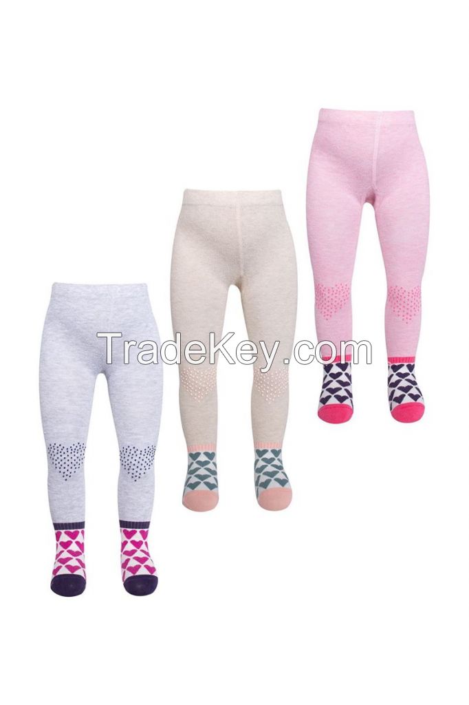 KNEE HEART PRINTED BABY GIRLS TIGHTS