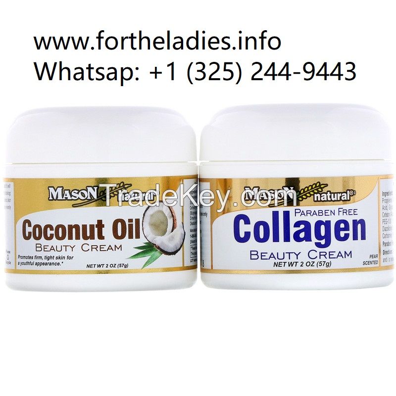 Coconut Oil Beauty Cream + Collagen Beauty Cream, 2 Jars, 2 Oz (57 G)