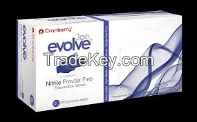 Cranberry Evolve powder free nitrile examination gloves