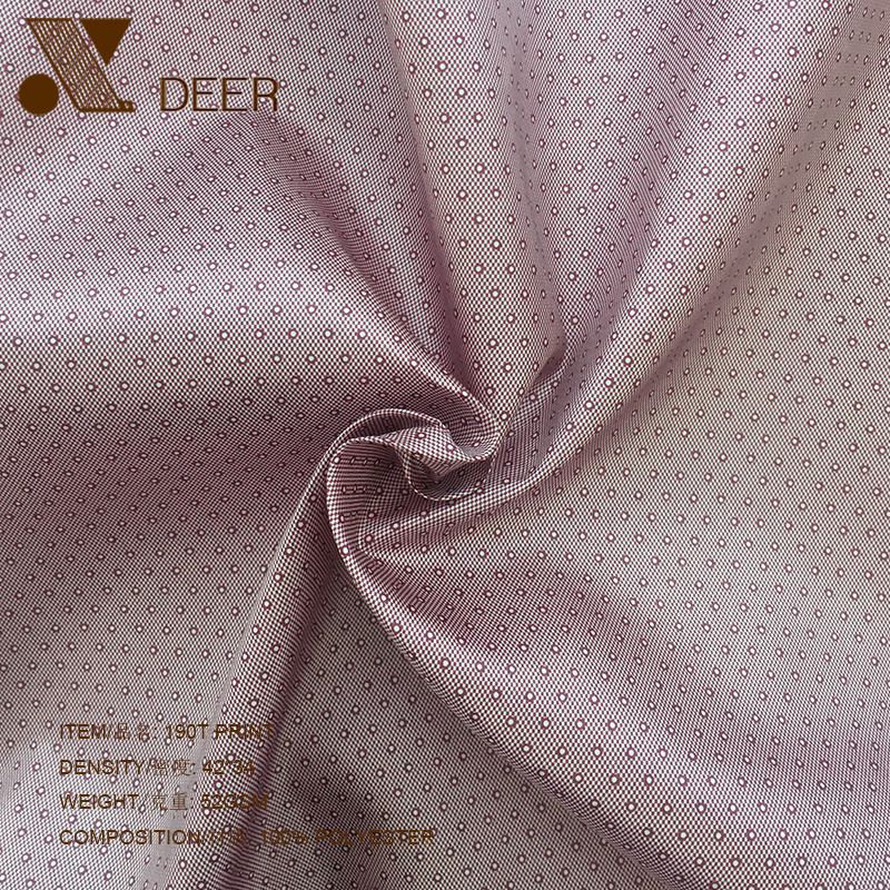 100% Poly 190T Taffeta Digital Print Lining For Garment