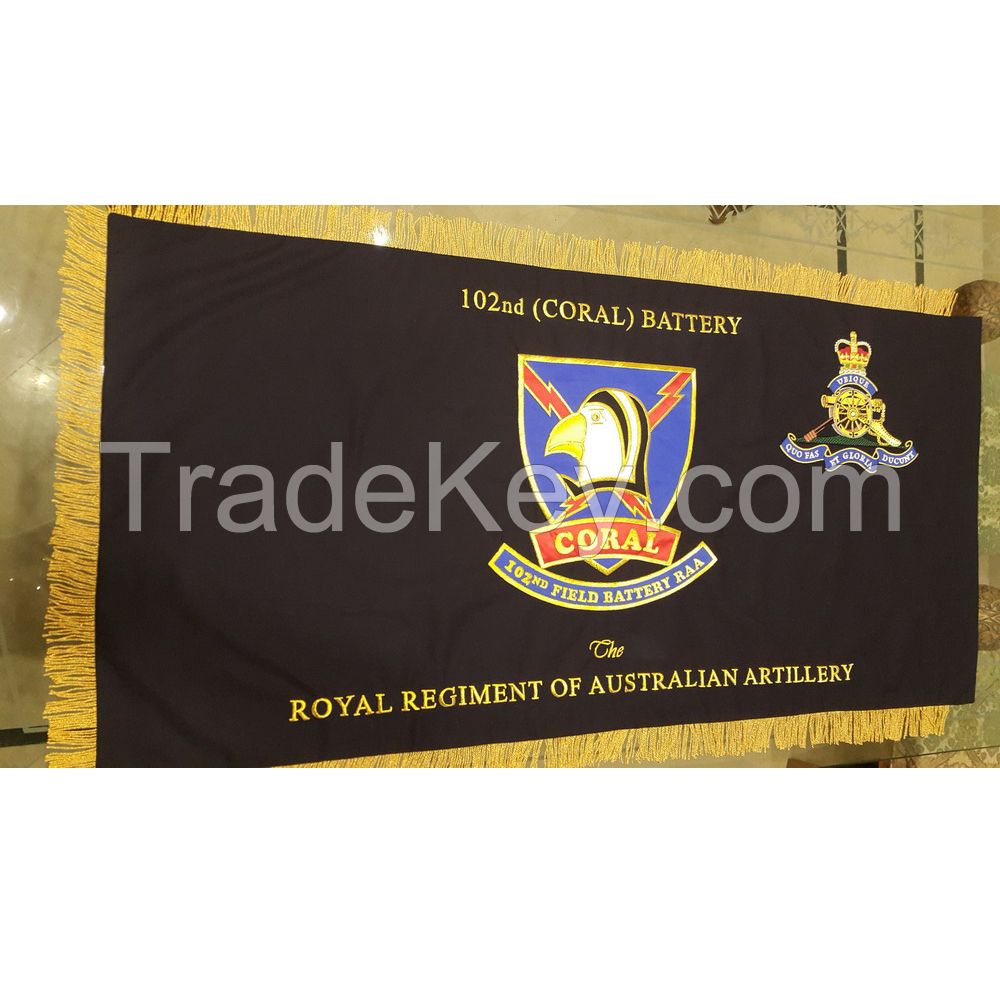 Royal Australian artillery flag/Bullion wire embroidered banner