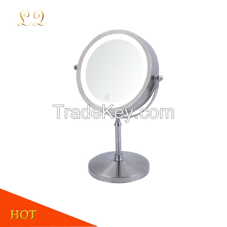 hot sales good quality 304 stainless steel bathroom desk led makeup mirror