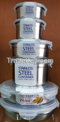 Stainless steel round container(Food storage)