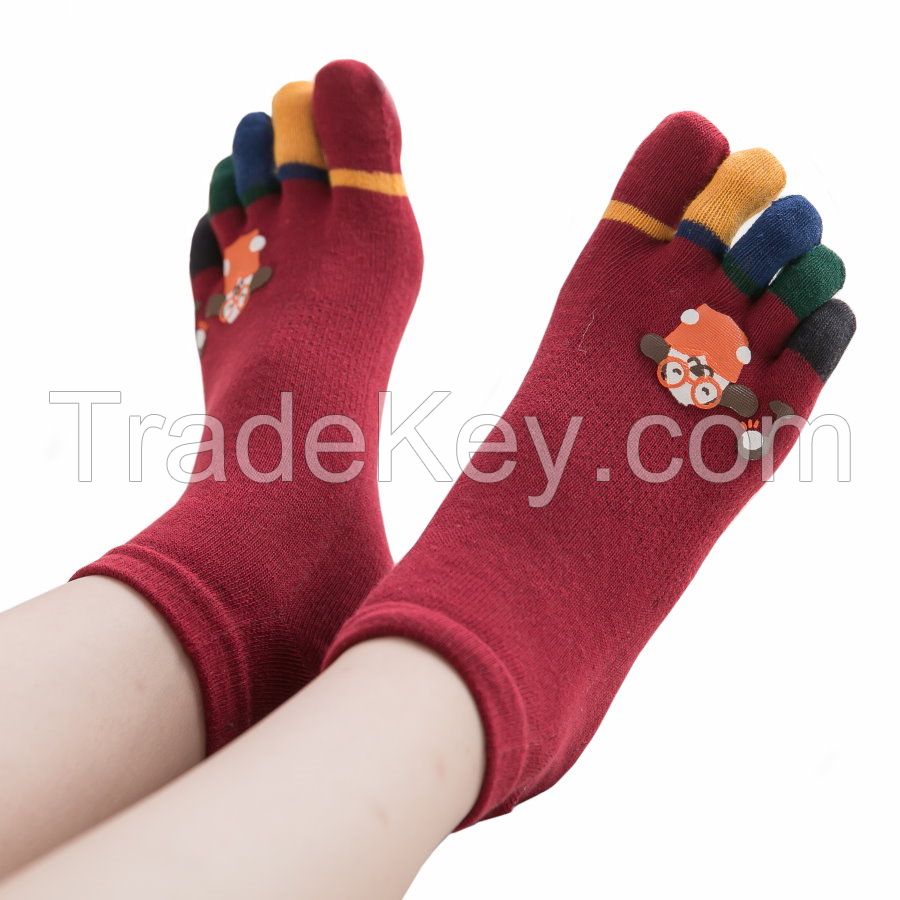 [DeParee] Ladies' Cotton Toes Socks ( cute icon printed )