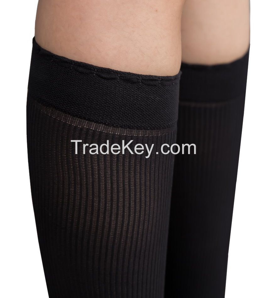 [DeParee] 80D Microfiber Knee High Stocking with Striped Pattern