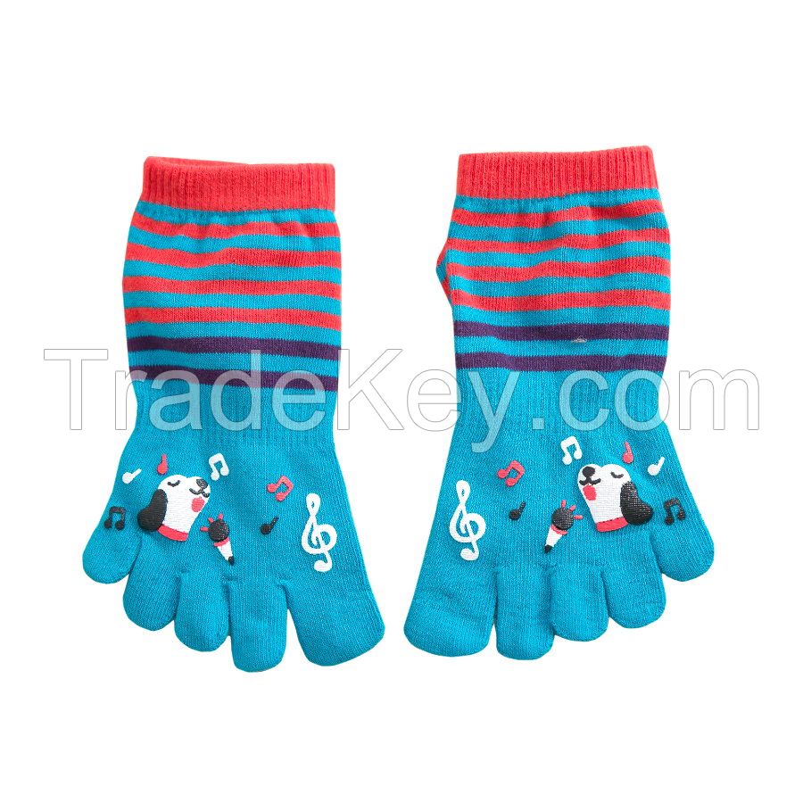 [DeParee] Ladies' Cotton Toes Socks ( cute icon printed )