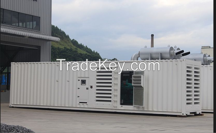 diesel generating set 1500kva/1200kw, 50hz/60hz, with engine KTA50-GS8, 40HQ containerized type