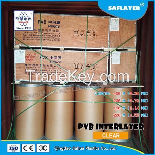 pvb film interlayer for architecture laminated glass 0.38/0.76/1.14/1.52mm