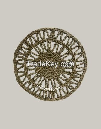 Seagrass Mat- Rattan Apple Mirror