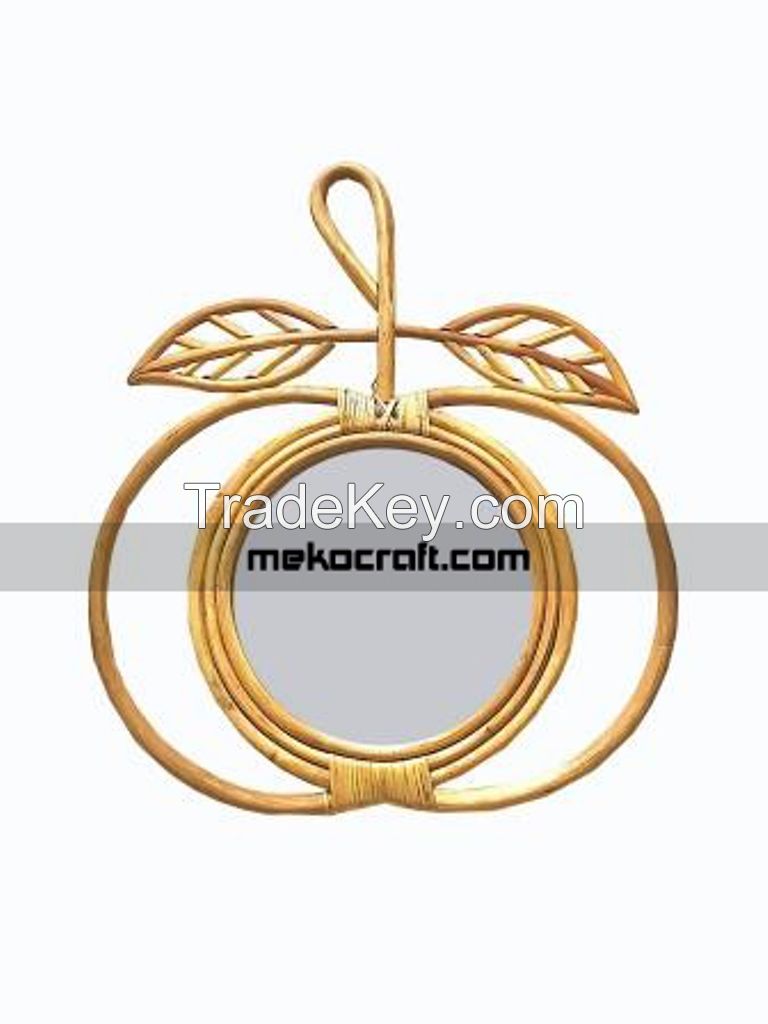 Seagrass Mat- Rattan Apple Mirror