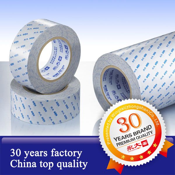 High adhesion double sided tissue adhesive tape