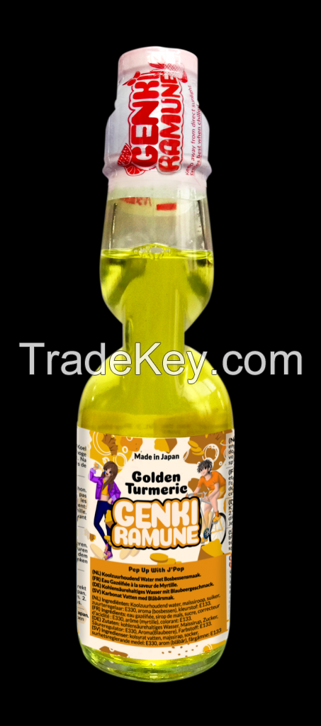 Golden Turmeric  Genki (HEALTHY) Ramune Soda