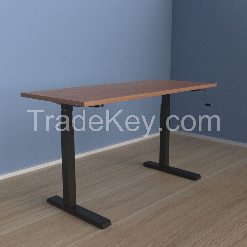 Foshan Manufacturer Modern Design Manual Adjustable Sit Standing Desk Height Adjustable Table