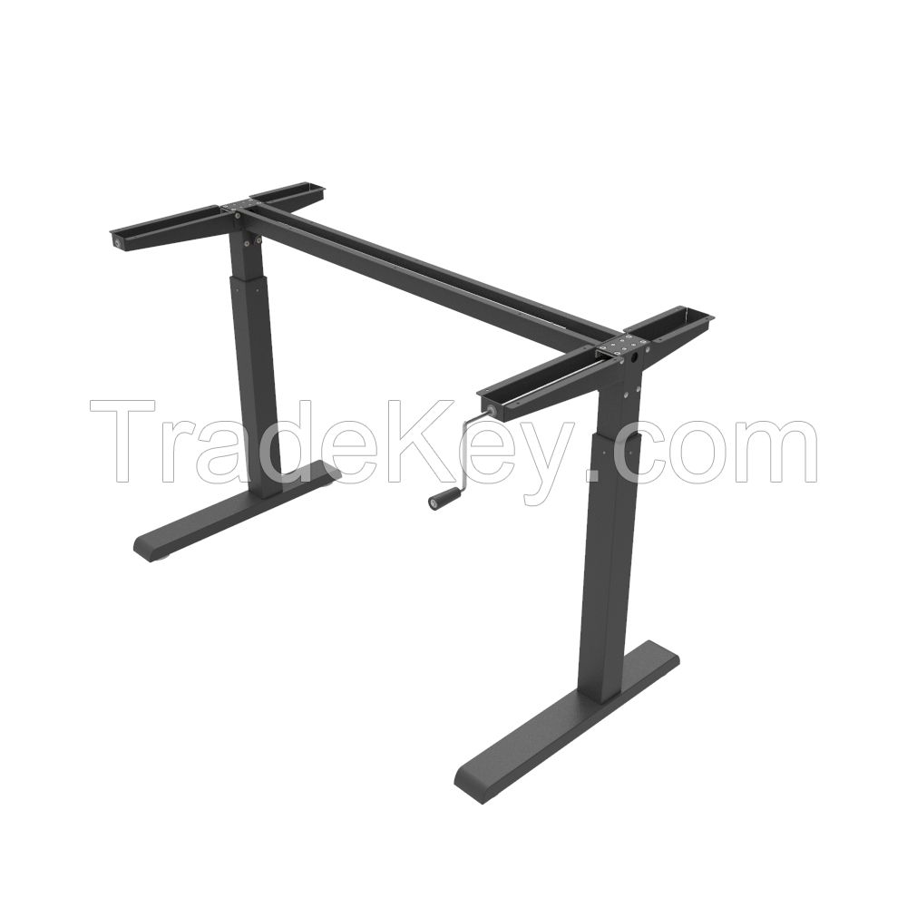 Foshan Manufacturer Modern Design Manual Adjustable Sit Standing Desk Height Adjustable Table