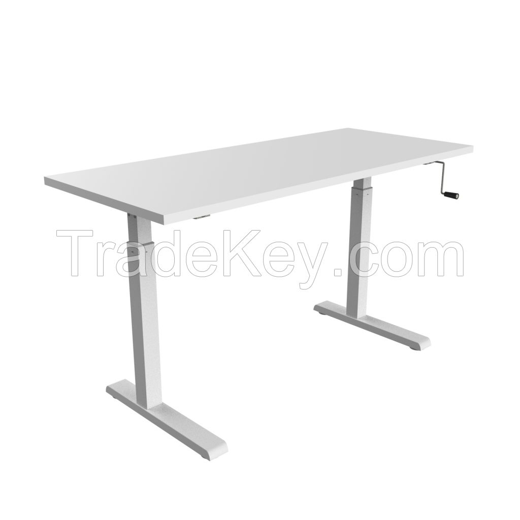 Foshan Manufacturer Modern Design Manual Adjustable Sit Standing Desk Height Adjustable Table